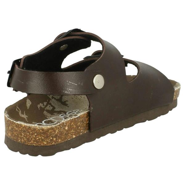 JC Dees Boys JCDees Flat Footbed 2 Buckle Strap Mule Sandal