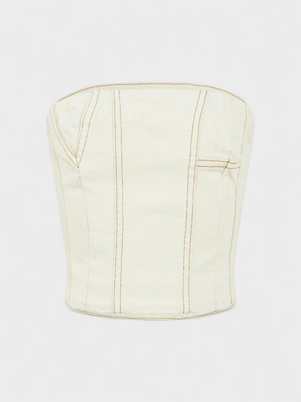 AMIRI Ma Bustier Bandeau Top Alabaster - Womens