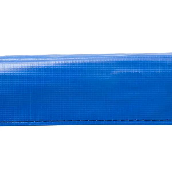 Blue thick foam trampoline surround pad edge with textured woven surface