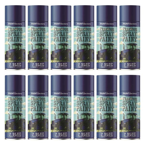 Paint Factory 12X - Tractor Spray Paint Ford Blue 400ml