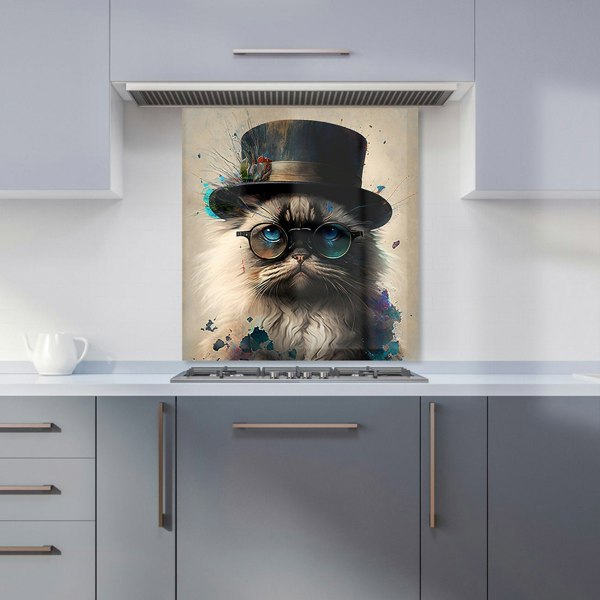 Warren Reed - Designer Ragdoll Cat With Glasses Splashart Kitchen Splashback