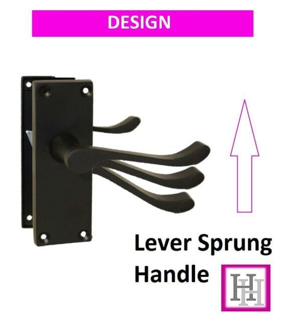 EDH Door Hardware Matt Black Victorian Scroll Door Handles on Backplate – 118mm x 42mm