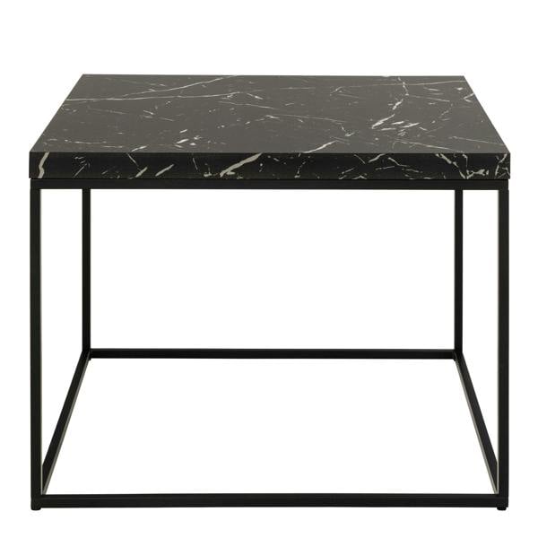 Wyld Haus Hazelmere Black Marble Marquina Coffee Table Black Metal Legs