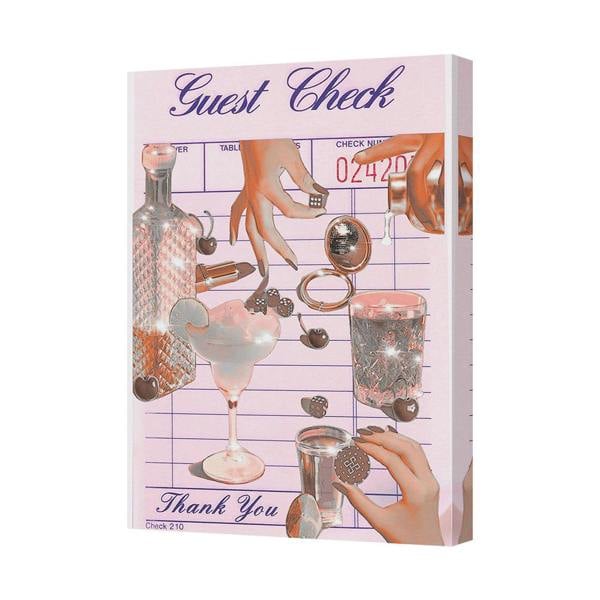Benjamin Tate Design Guest Check Canvas Art Print Cocktail Scene On Deep Wood Frame