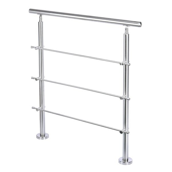Silver Floor Mount Stainless Steel Handrail for Slopes and Stairs Living and Home