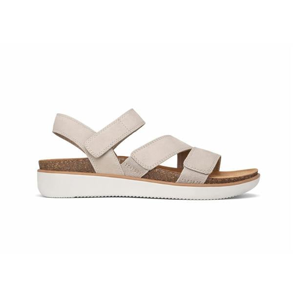 Skechers LIFTED COMFORT Ankle Strap Sandals in Taupe