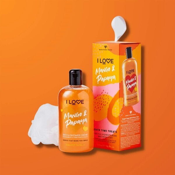 I LOVE Originals Mango & Papaya Bath & Shower Crème, 500ml
