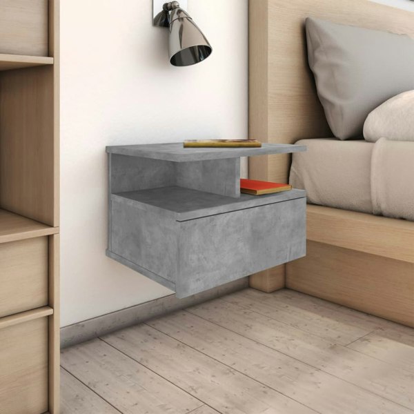 Berkfield Floating Nightstands 2 pcs Concrete Grey 40x31x27cm Engineered Wood