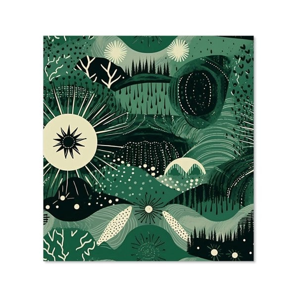 Warren Reed - Designer Abstract Green Moon Kitchen Splashback