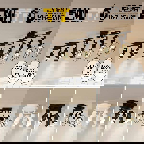 EMITTO 3-4 Way Ceiling Spotlight Adjustable Kitchen Bar Spot Light LED GU10 E14