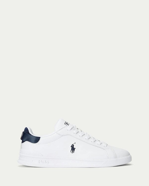 Ralph Lauren Heritage Court II Mens Leather Sneaker - White/Navy