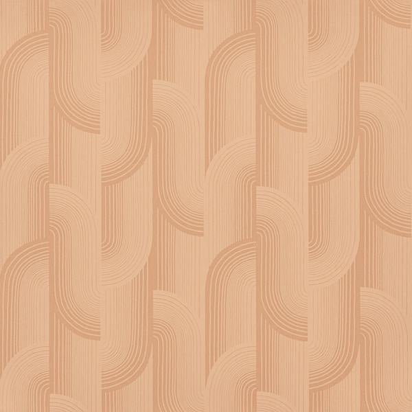 Grandeco Boutique Romanie Art Deco Luxury Weight Embossed Wallpaper, Coral