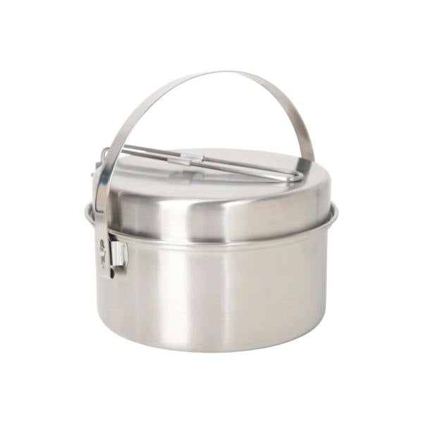 Mountain Warehouse Stainless Steel Camping Family Cookware Set - Silver