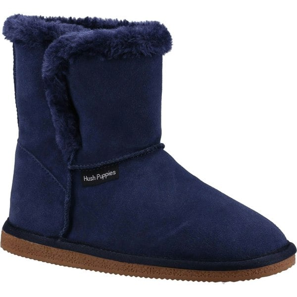 Hush Puppies Womens/Ladies Ashleigh Suede Slipper Boots - Navy