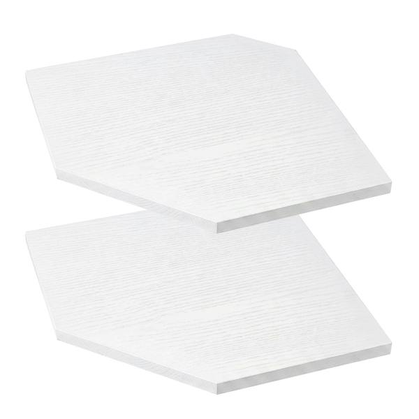 Levede 2 Pack Floating Corner Shelves Cable Cut-Out Wall Mounted Storage White