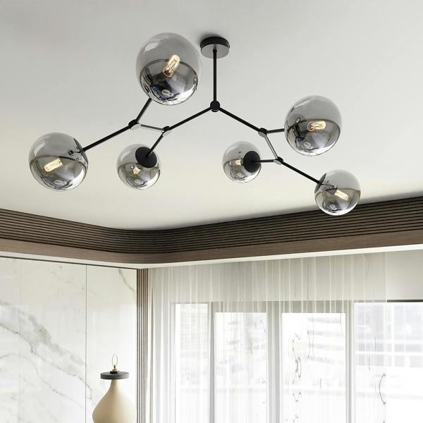Emibig SPACE Ceiling lamp  6 x E14 Black with Graphite Shade