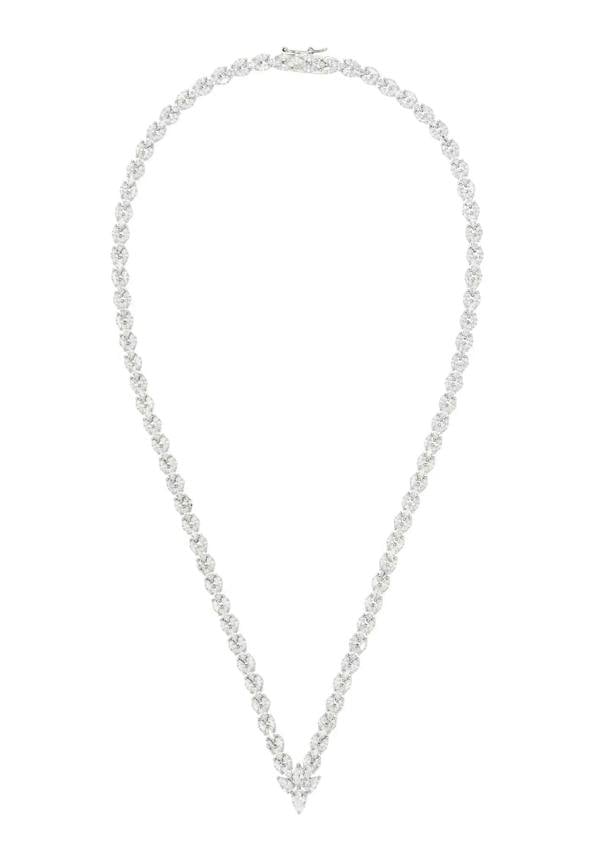 Petal Tennis Necklace Silver - LATELITA Necklaces