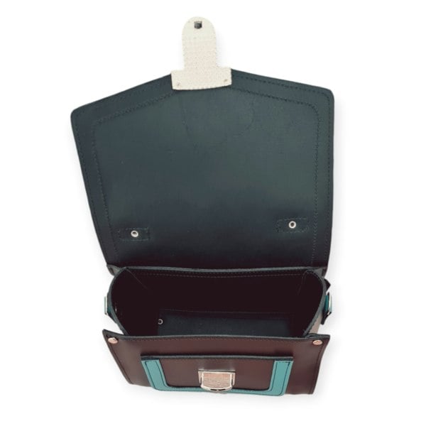 Zatchels Harmony Handmade Leather Sugarcube Plus Handbag - Teal