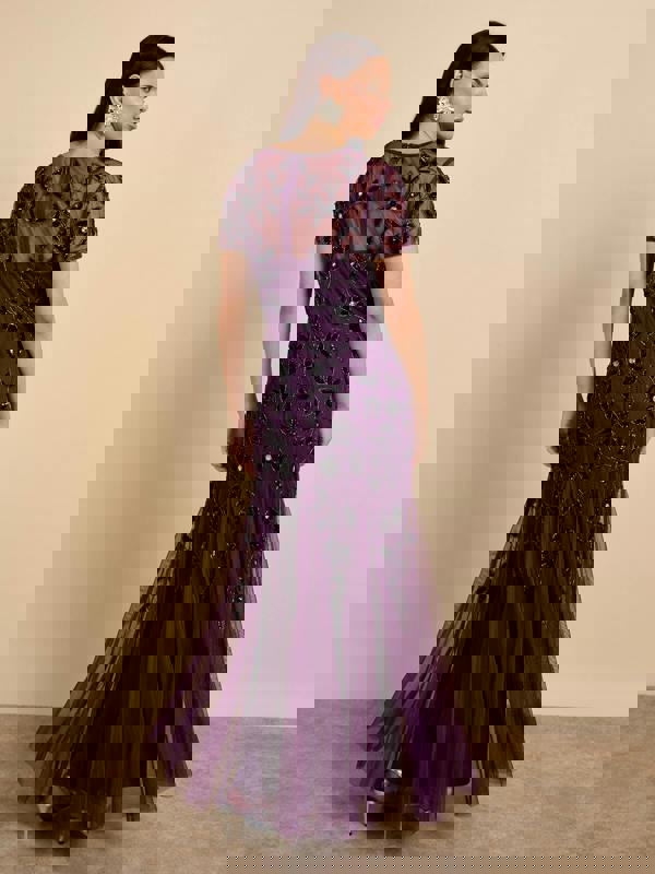 GWD Kelly Purple Embellished Maxi Dress