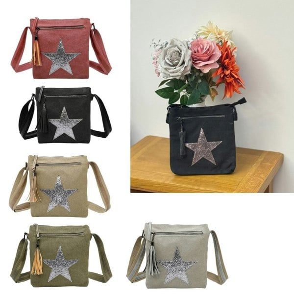 Love EMVY Metallic Star Canvas Crossbody Bag
