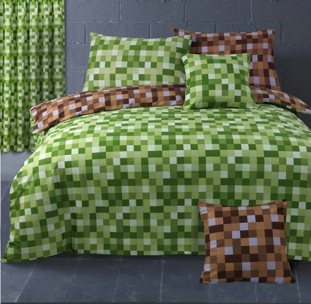 Velosso Modern Bedding Geometric Pattern Reversible Duvet Cover Set in Green, Cotton Blend
