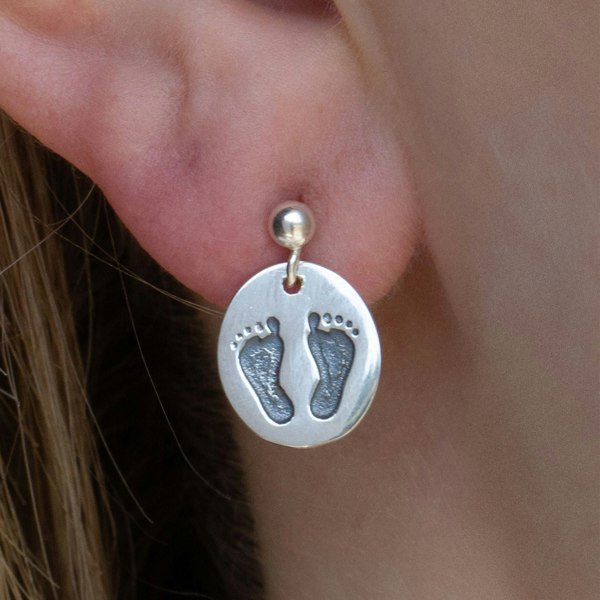 Mylee London Sterling Silver Footprints Earrings