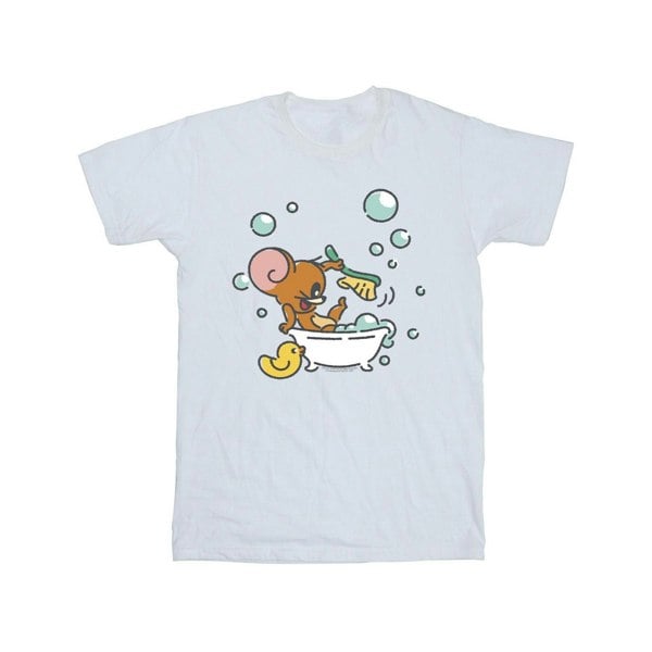 Tom And Jerry Girls Bath Time Cotton T-Shirt - White