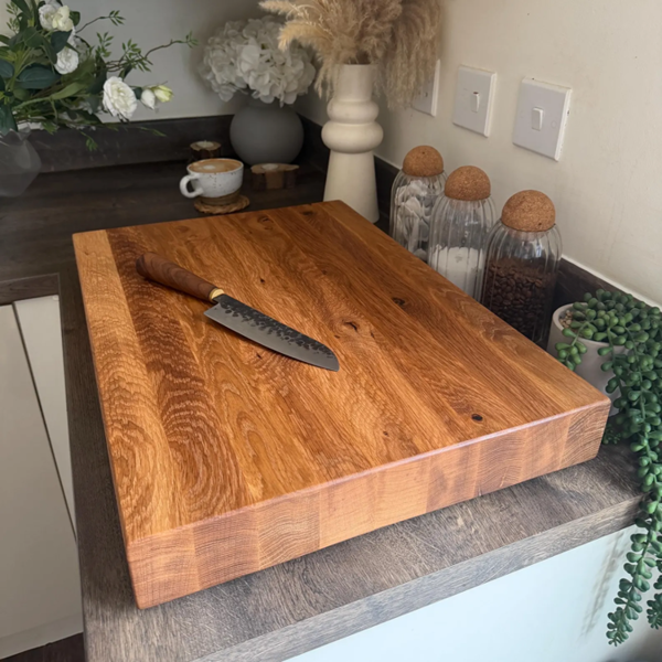 Giraffes & Craftz XXL Thick Oak Chopping Board Solid Butcher Block (The Great Oak)