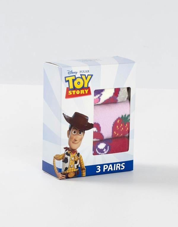 Disney Toy Story Girls Pink Lotso Calf Socks Set of 3