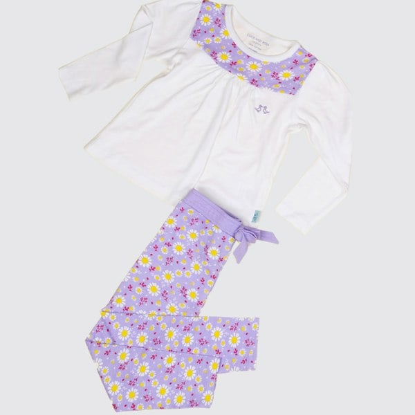 Luca and Rosa Dizzy Daisy Print Girls Interlock Pyjamas