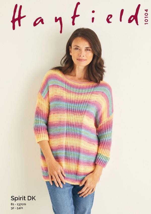 Hayfield Spirit DK Knitting Pattern 10104, Sweaters for Women, 32 - 54 Inches