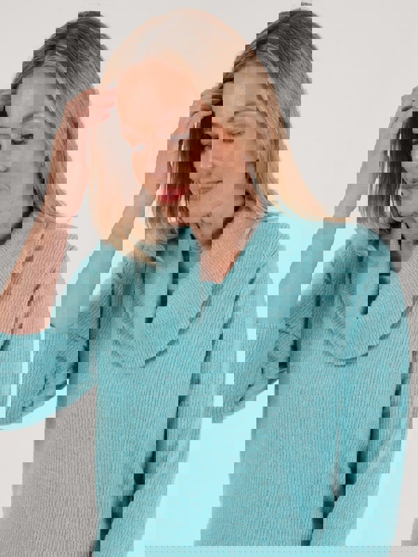 PennyPlain Ribbed Cowl Top - Opal