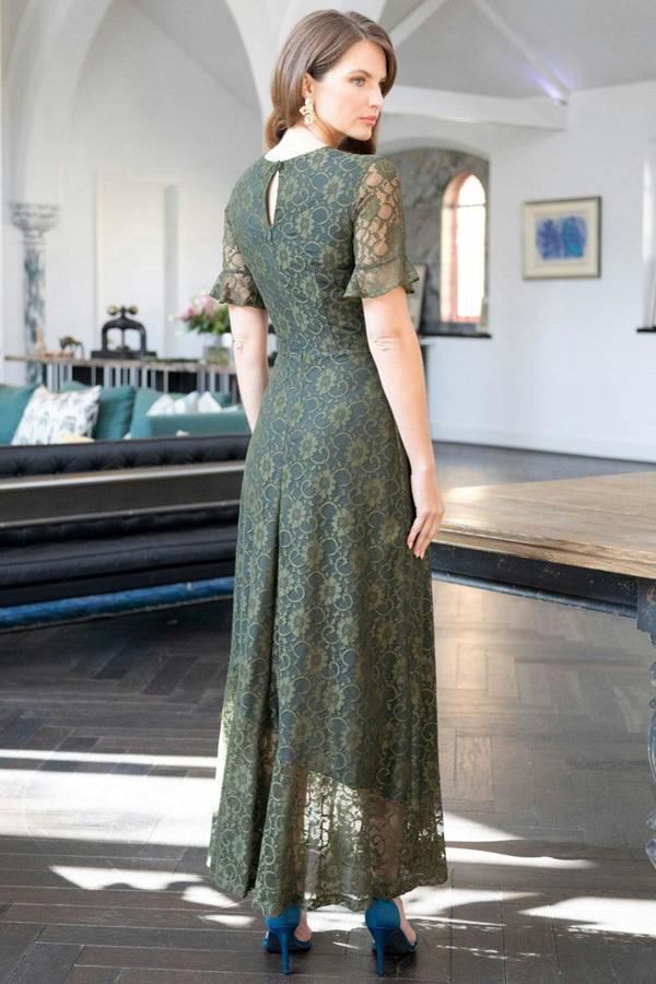 HotSquash Keyhole Lace Dress with Asymmetric Hem