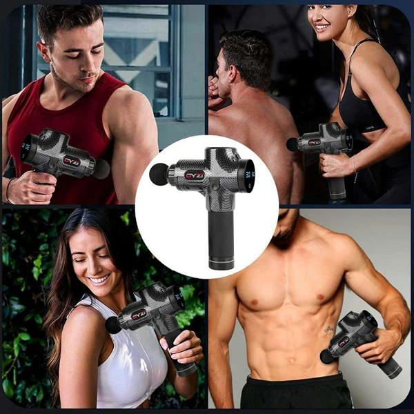 Dyzi Handheld Muscle Massage Gun for Pain Relief 6 Heads Body Massager Deep Tissue Percussion Massager