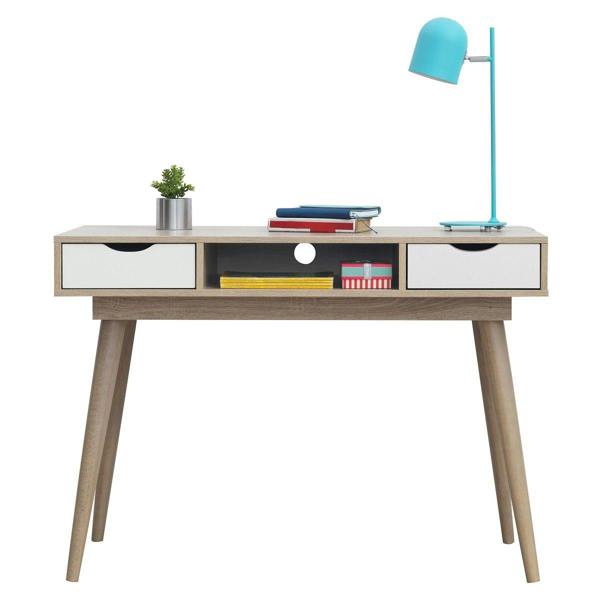 Timber Art Design Scandinavian 2 Drawer Computer Desk Office Furniture Retro Nordic MakeupTable