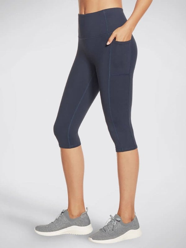 Skechers GOWALK High Waisted Capri Women's Leggings - Navy