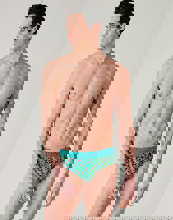 British Boxers Multipack! 4 Pairs of Men's Bamboo Briefs - Minimalist Geometric