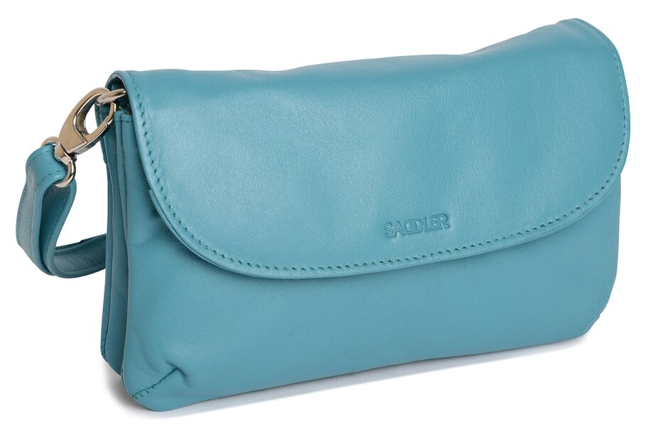 SADDLER Audrey Compact Leather Crossbody Bag & Clutch – Versatile & Stylish - Gift Boxed - Teal