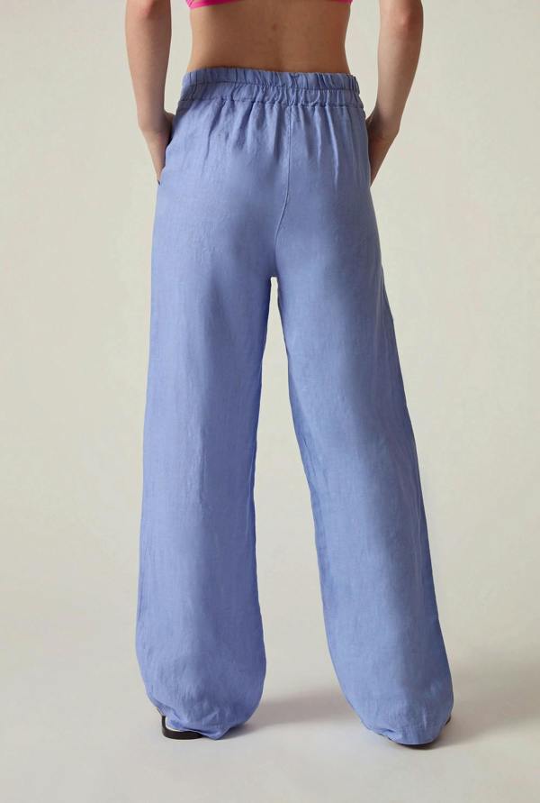 James Lakeland Relaxed Blue Linen Trousers