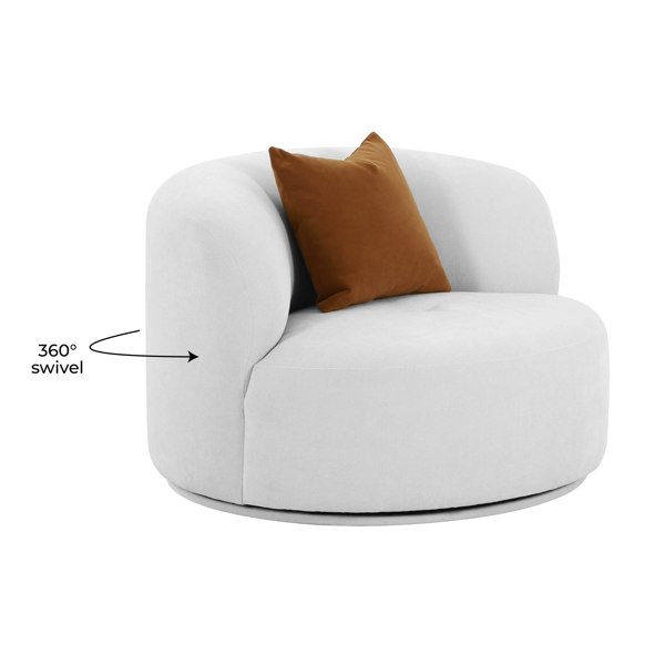 Furniture Edit Fickle Grey Velvet Swivel Chair