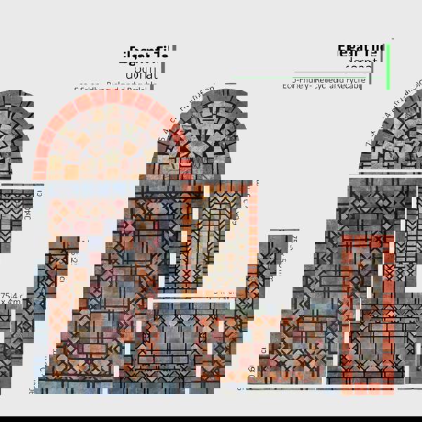 Nicoman Elegant Tile Effect Doormat - Red Edge