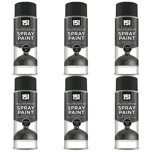 151 6X 151 Black Satin Spray Paint 400ml