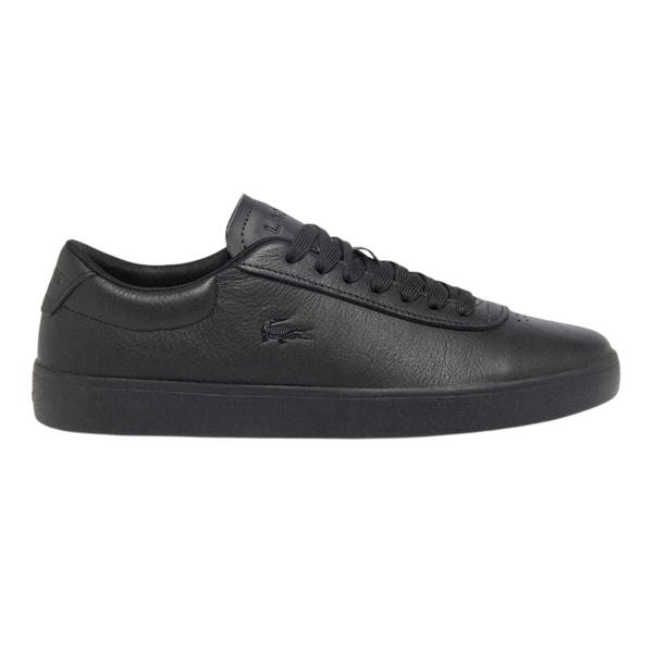 Lacoste Mens Baseshot Leather Flat Trainers - Black - 
