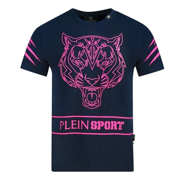 Plein Sport Philipp Plein Sport Tiger Scratch T-Shirt - Navy Blue