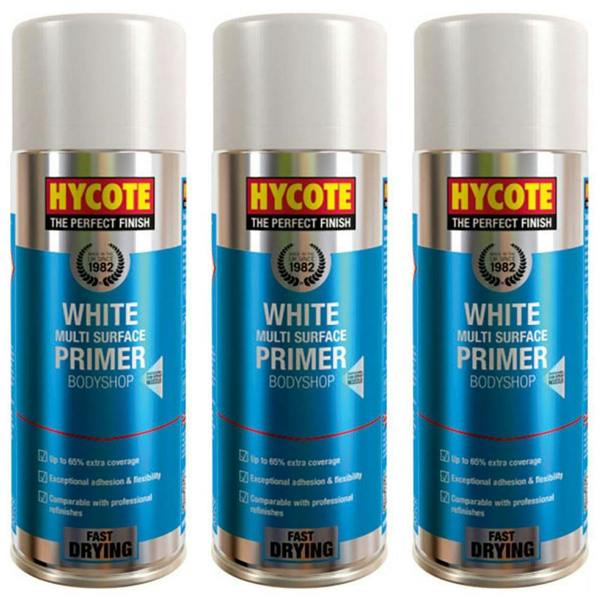 Hycote 3X Hycote Bodyshop High Build White Spray Paint 400ml