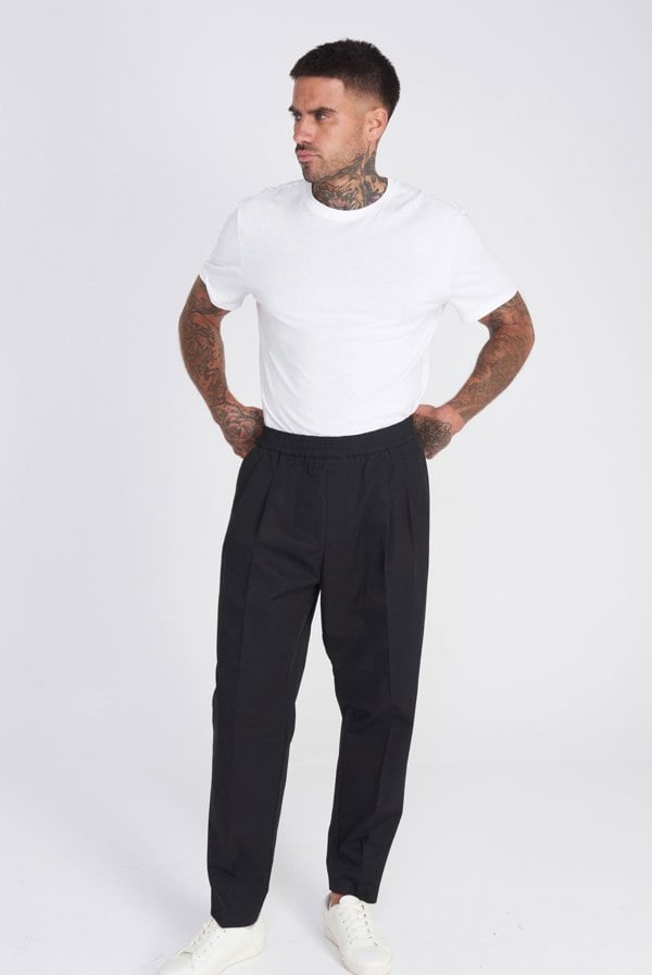 Harry Brown London Rome Cotton Trouser in Black