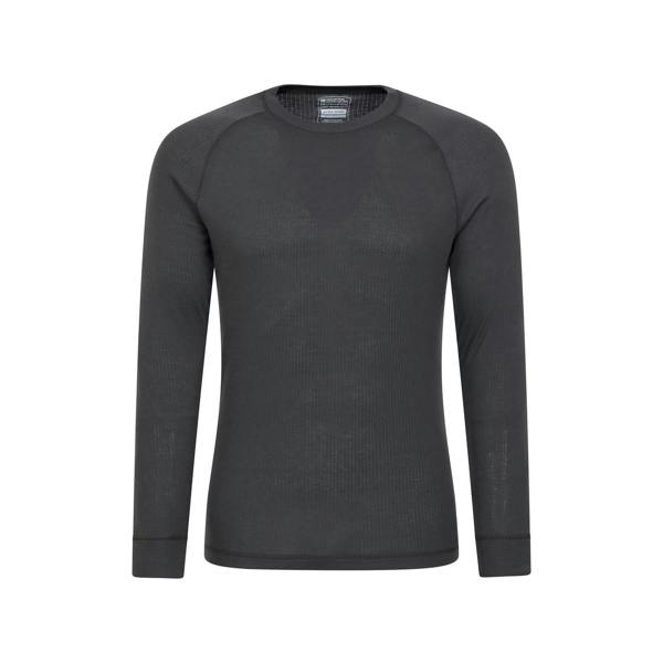 Mountain Warehouse Mens Talus Round Neck Long-Sleeved Thermal Top - Charcoal
