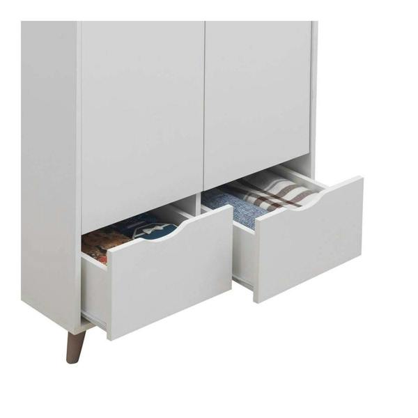 Timber Art Design Pulford 2 Door Double Wardrobe In White  Bedroom Furniture Storage Cupboard