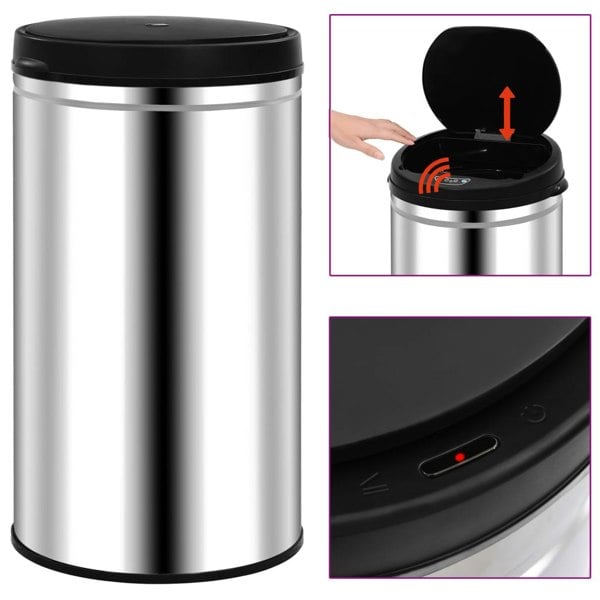 Berkfield Automatic Sensor Dustbin 60 L Stainless Steel