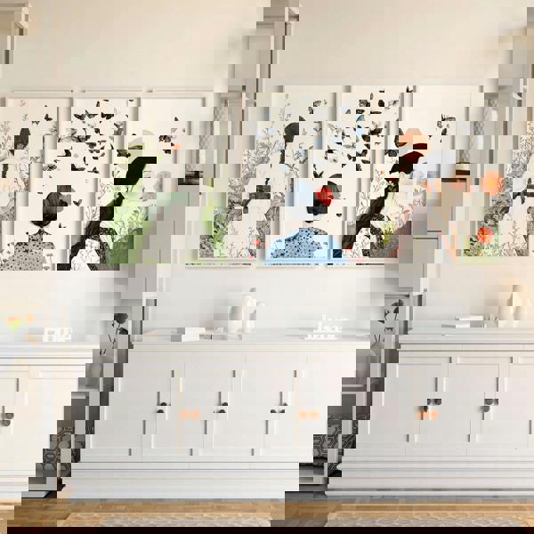 Canvas Pictures For Living Room | Set of 3 Boho Women Wall art Prints